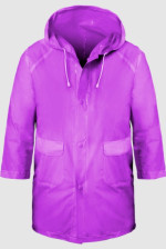 Плащ-дождевик детский ПВХ, фиолетовый, на кнопках, Komfi