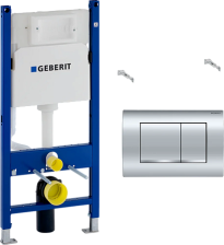 Инсталляция Geberit Duofix 458.163.21.1 для подвесного унитаза, 112см, клавиша Delta30 хром глянец