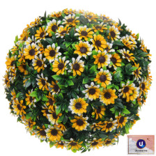 Цветок искусственный Самшит шар №1 оранжевый 993-0850