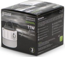 Фонарь Gauss GF005 кемпинговый 11W(410lm) Li-ion 1200mAh солнечные батареи, USB, 5 режимов