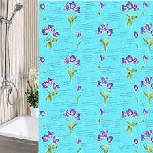 Штора для ванной комнаты 180х180см А-СТИЛЬ Тюльпаны голубая полиэтилен с кольцами SWS.04.Tpn/BL