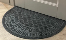 Коврик влаговпитывающий 60х90см Добро пожаловать полукруг(серый)