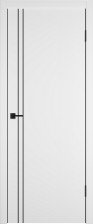 Полотно дверное ДГ 900 Flat М2 Эмаль белая кромка с 4х сторон молдинг черный (Веллдорис)