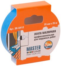 Лента малярная синяя 25ммх25м для наружных работ MASTER COLOR 30-6412