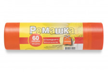 Мешки для мусора 60л 10шт с завязками Ромашка Стандарт 3ВС-60/10/О оранжевые