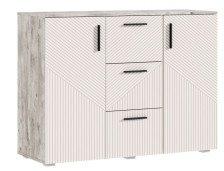 Комод 3 ящика 2 двери (1200) Сильвия  Кашемир/Дуб юкон