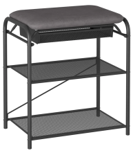 Подставка для обуви "Гранада 13В_НБК" с сиденьем и ящиком нубук Черный