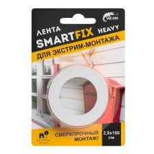 Лента монтажная акриловая 25ммх150см SmartFix HEAVY W-con серая