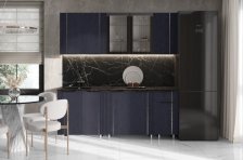 Кухня Виктория 2,0м Пластер Индиго/Графит (кастилло темный)