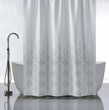 Штора для ванной комнаты 180х180см САНАКС ФИГУРЫ НА СЕРОМ ФОНЕ, без колец 01-119