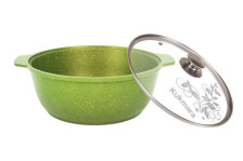 Кастрюля-жаровня а/пр 4,0 л стеклянная крышка Trendy Style lime ж41tsl