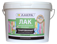 Лак акриловый глянцевый для наружных и внутренних работ б/ц (0,9кг) Лакра