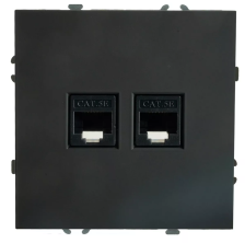 Розетка компьютерная 2-м RJ-45 Эмили RST00-5111-05 черный уголь