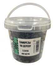 Саморезы 3,5х55 для крепления ГКЛ к дереву 400 шт/уп ведро