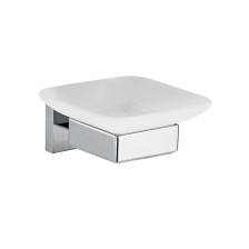 Мыльница стекло GFmark квадрат, хром 84004