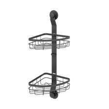 Полка MILARDO Easy 2-ярусная угловая, на вакуумных присосках (до 7кг) EASСWS2M44 сталь/черный матовый