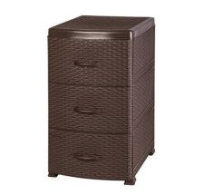 Комод 3 ящика Ротанг коричневый 35601