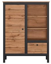 Шкаф "ЛОФТ" REG1D1S/90 Дуб вотан, черный/дуб вотан 120,5х92х38,5см 
