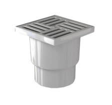 Трап вертикальный 15х15см выпуск 100мм пластик-нержавеющая сталь ТА1212