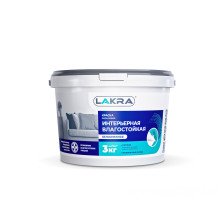Краска интерьерная влагостойкая белоснежная (3кг) Лакра