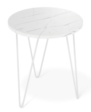 Стол журнальный SHT-CT79 белый мрамор/белый муар