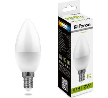 Лампа светодиодная Е14 7W/4000 свеча Feron