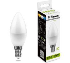 Лампа светодиодная Е14 7W/4000 свеча Feron