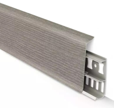 Плинтус Идеал Деконика с кабель-каналом орех серый 2,2 м 70 мм