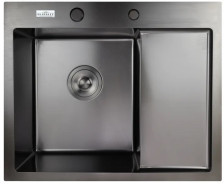 Мойка врезная 58х48 (3,0/0,8) h=210 графит правая Marrbaxx