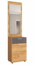 Тумба с зеркалом Сафари ТМ-002 Дуб крафт золотой/Графит софт 545х2072х350мм