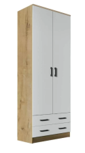 Шкаф Дуэт Платяной Дуб вотан/Белый