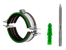 Хомут со шпилькой и дюбелем 2 1/2" (74-80мм) М10 Mayer