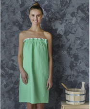 Парео женское вафельное на липучке 76х142 ДМ мята