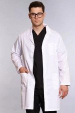 Халат медицинский мужской 5-01-02-4 сатори белый размер 62/170-176 длинный рукав пуговицы