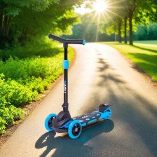 Самокат 3-х колесный RIDEX 3D Robin (120/90 мм), неоновый голубой