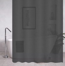 Штора для ванной комнаты 180х180см САНАКС PEVA ГРАФИТ рельефная с кольцами 06-12