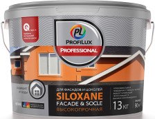 Краска ВД акриловая для фасадов и цоколей силоксановая база А (13кг) Profilux Professional