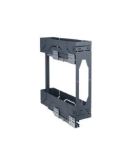 Корзина 2 уровневая фасад 150 мм 104х452х481,5 KR43 левая с доводчиком графит