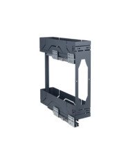 Корзина 2 уровневая фасад 150 мм 104х452х481,5 KR43 левая с доводчиком графит