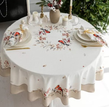 Скатерть хлопок d=150 Пернатые истории Listelle