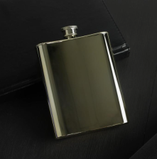 Фляжка 240 мл золото с окном под наклейку 7059092