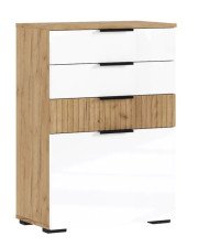 Комод Роджина (600) Дуб крафт/Белый глянец