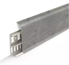 Плинтус Идеал Деконика с кабель-каналом лофт светло-серый 2,2 м 70 мм
