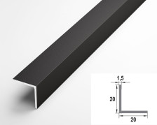 Угол ламинированный 06-27 20х20х1,5 черный 2,7 м