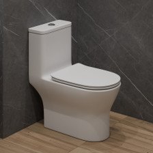 Унитаз Компакт SM9618T моноблок, круговой смыв, безободковый с сиденьем ДП, с гофрой и подводкой