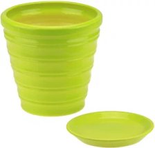 Горшок керамический с поддоном Бамбук зеленый d19 см