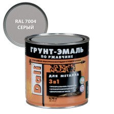 Грунт-эмаль по ржавчине гладкая серая RAL 7004 (0,75л) Dali