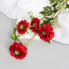 Ветка Махровый гибискус 82см красный 7510213