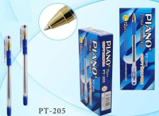 Ручка шариковая синяя 0,5 мм Piano Gold PT-205 игольчатый наконечник, масляная