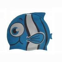 Шапочка для плавания силиконовая "Рыбка" YS10 (синяя) (РЛ)